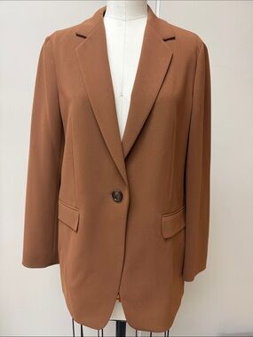 BOSS Hugo Boss Jocalua8 Responsible Bakir Camel One-Button Tailored Blazer US 6